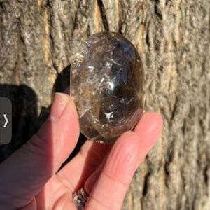 Smoky (1) quartz palmstone | crystal